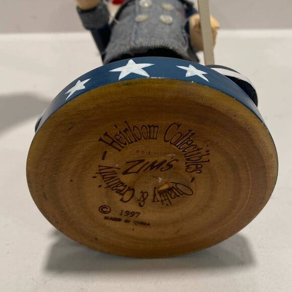 1997 Zims Uncle Sam Collectible Wooden Nutcracker Patriot American July 4 Rare - Picture 2 of 11
